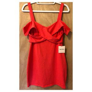Super Down Red Strappy Mini Dress. NWT